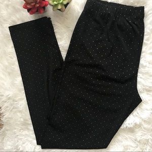 New Black & Silver polka dots Leggings/Pants